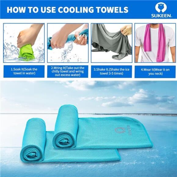 4 Pack Cooling Towel (40"x12"),Ice Towel,Soft Breathable Chilly Towel - Picture 3 of 7